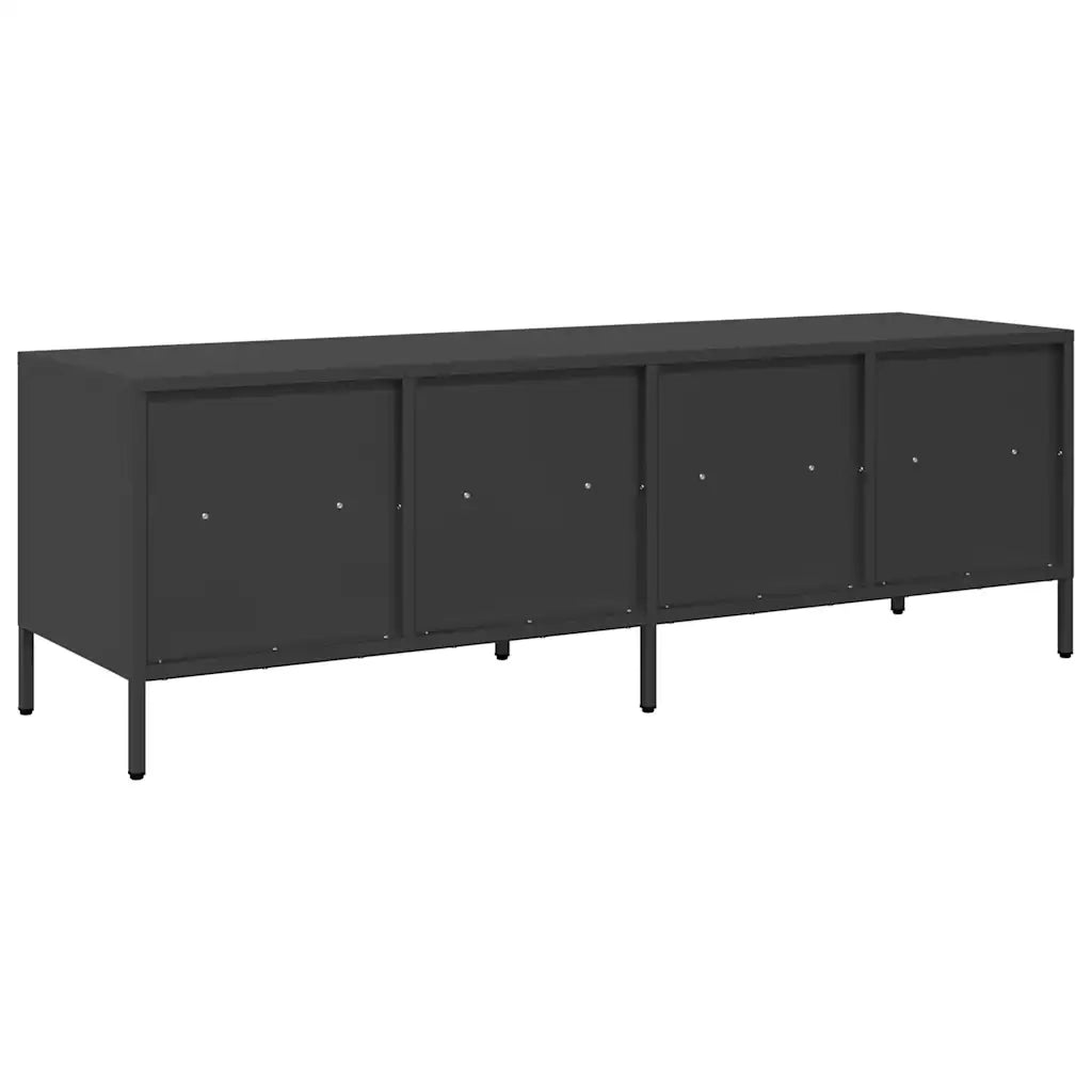 vidaXL Mobile TV Nero 135x39x43,5 cm in Acciaio Laminato a Freddo