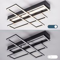 ZMH Lampada da soffitto LED 54W nera dimmerabile con telecomando design per camera letto cucina