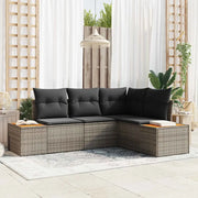Set Divano da Giardino con cuscino 5 pcs Beige Poly Rattan 3348075