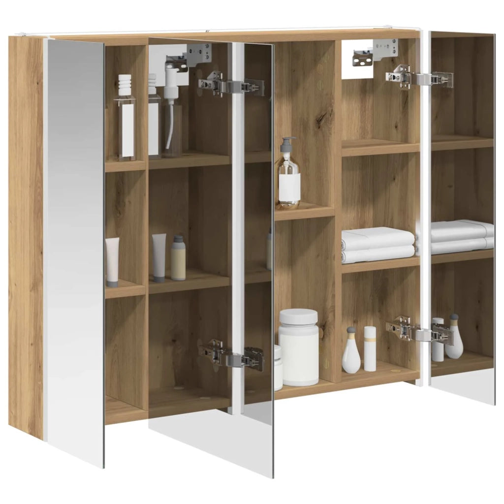 Mobiletto per specchio da Bagno | Armadio da bagno Rovere Artigianale