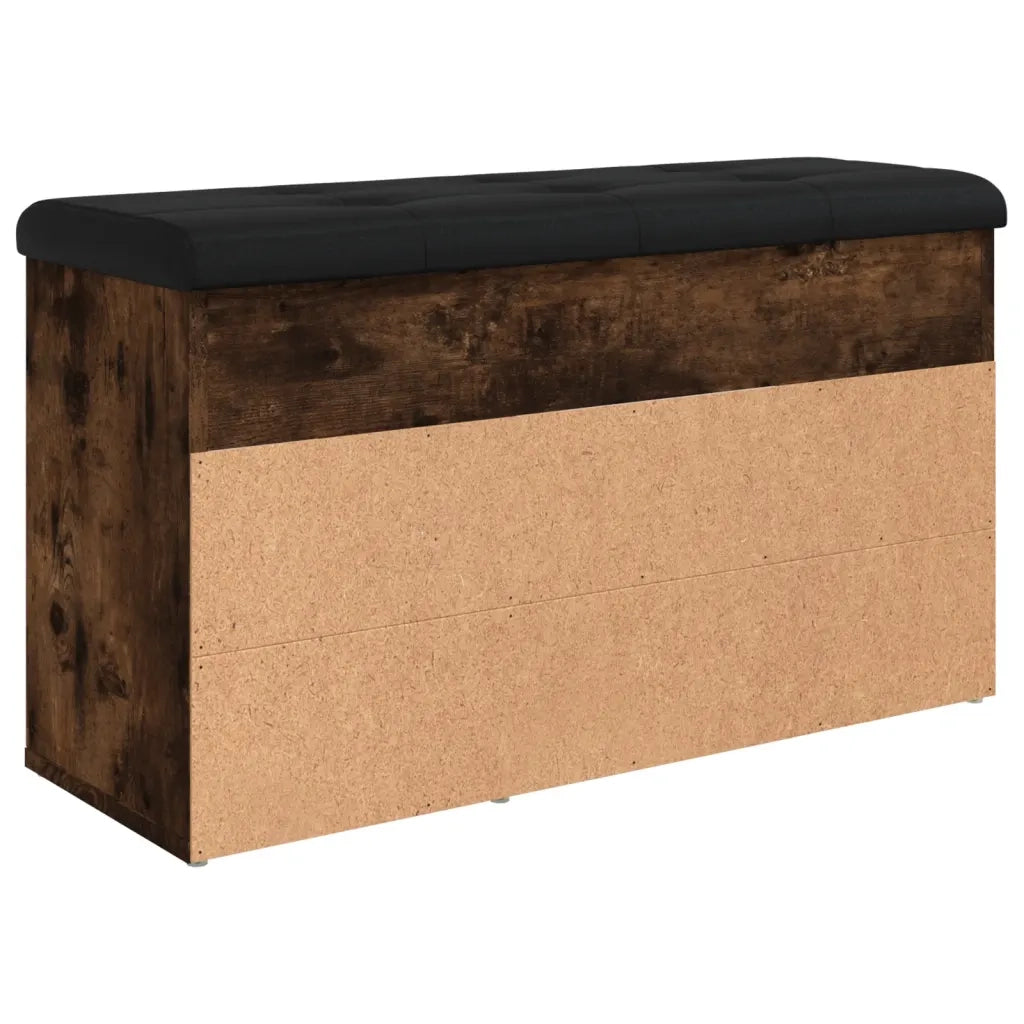 Panca Porta Scarpe-Sgabello-Panca Scarpiera Rovere Fumo 82x32x45,5 cm Legno Multistrato