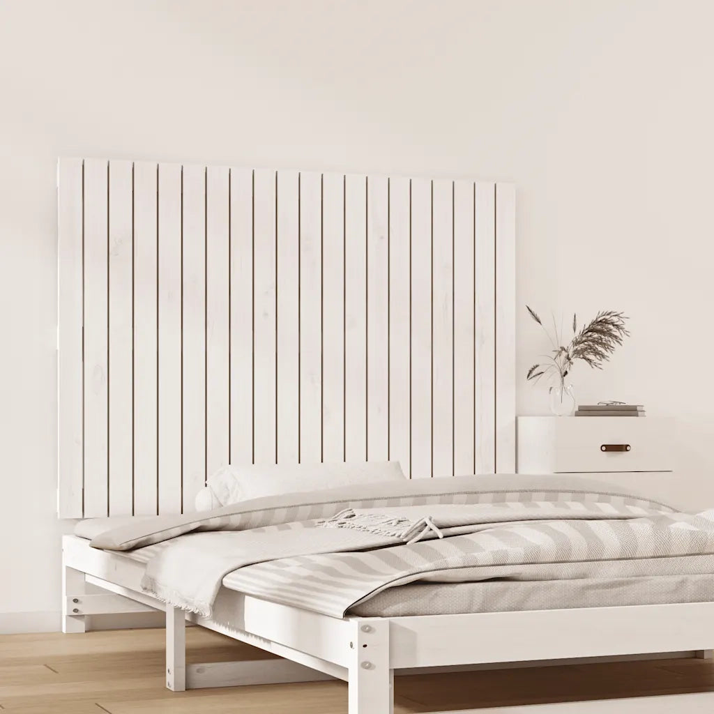 Testiera | Testata da Parete Bianca 127,5x3x90 cm Legno Massello di Pino