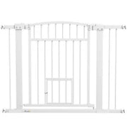 Barriera di sicurezza per cani con sistema di doppio bloccaggio, montaggio a pressione o a vite, larghezza 76-104 cm bianco