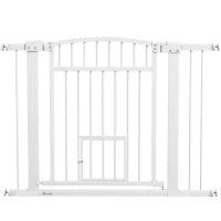Barriera di sicurezza per cani con sistema di doppio bloccaggio, montaggio a pressione o a vite, larghezza 76-104 cm bianco
