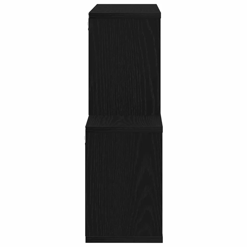 Scaffale da parete A parete Rovere Nero 76 x 15 x 53 cm 862648