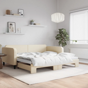Divano Letto con Letto Estraibile-Sofa Letto-Daybed Crema 100x200 cm in Tessuto 949293