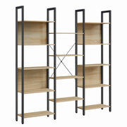 Libreria doppia Valora - Stile loft in rovere Sonoma con 14 ripiani
