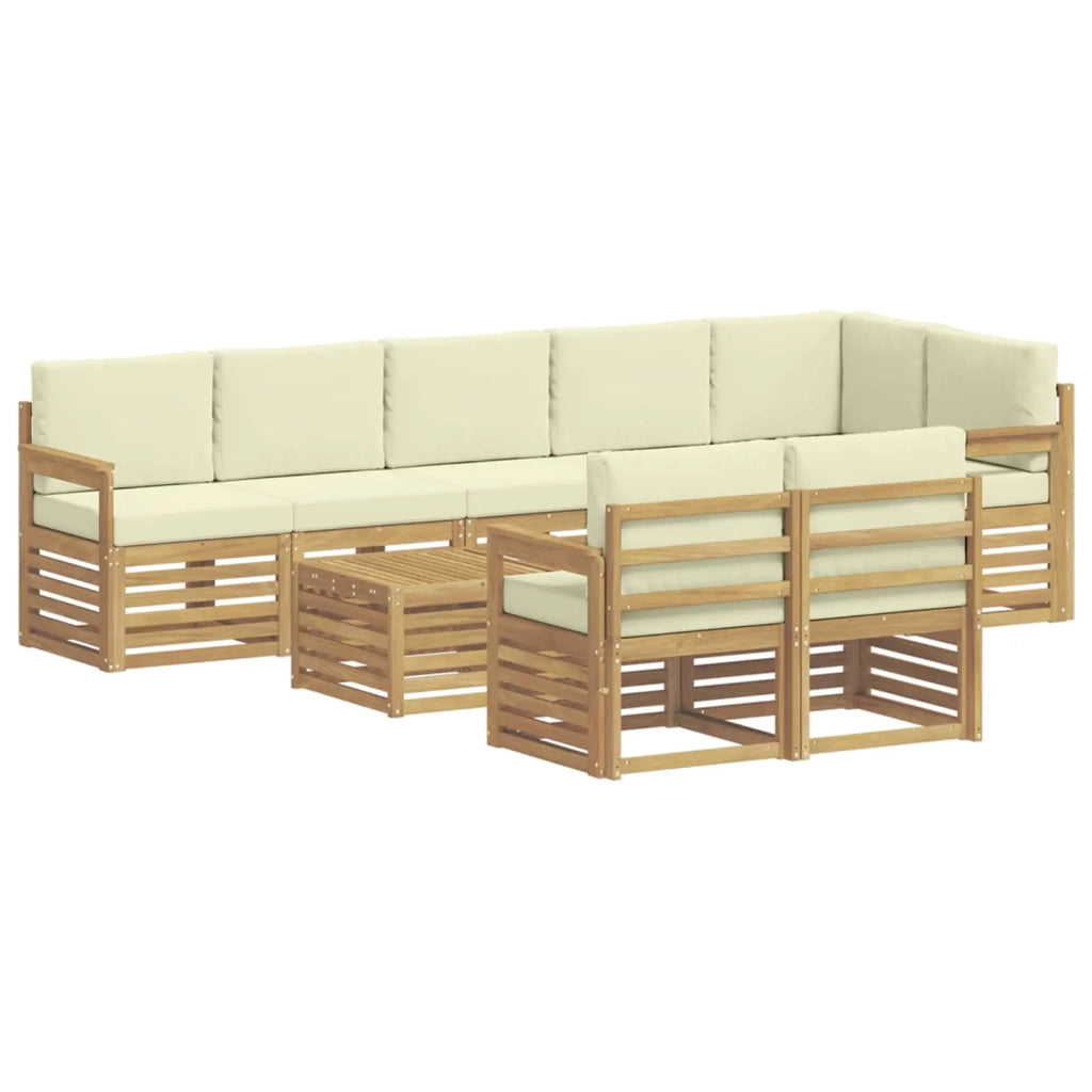 Set di divani da esterno 8 pcs Bianco e Crema 59 x 59 x 37 cm 3392060