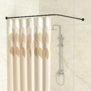 Stang per doccetta angolare adattabile a forma L - 24"-53" x 53" - curvatura 90 gradi - acciaio inossidabile - nero