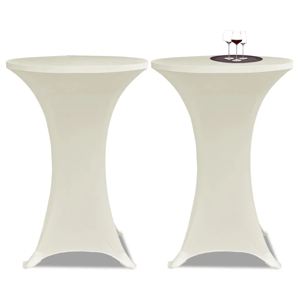 Copritavolo ?80 cm Crema Tessuto elasticizzato 2 pezzi CFW9833494