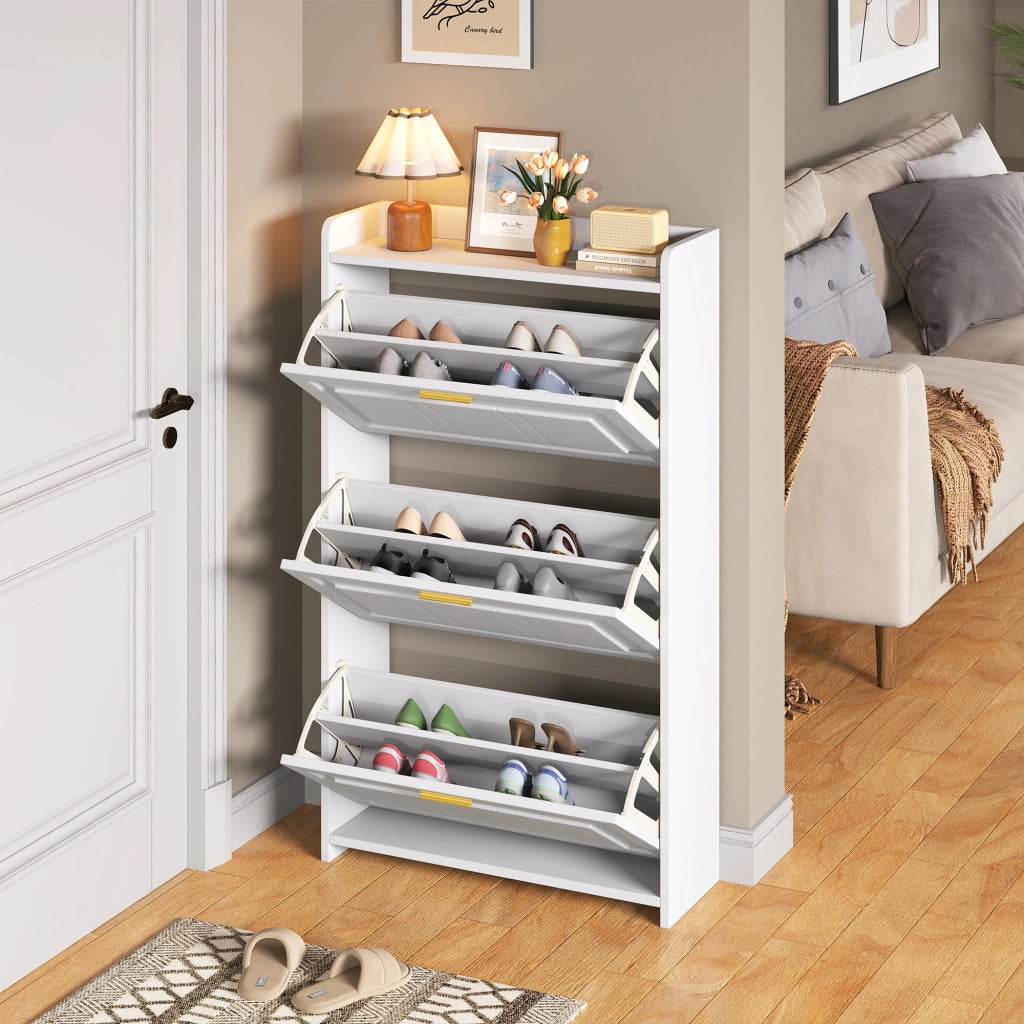 Scarpiera a 6 Ripiani ¨C Xylo ¨C Bianco, MDF e Truciolato, 70x24x120 cm