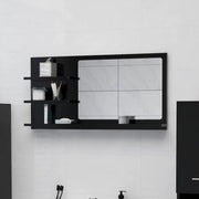 Specchio da Bagno Nero 90x10,5x45 cm in Legno Multistrato 805016