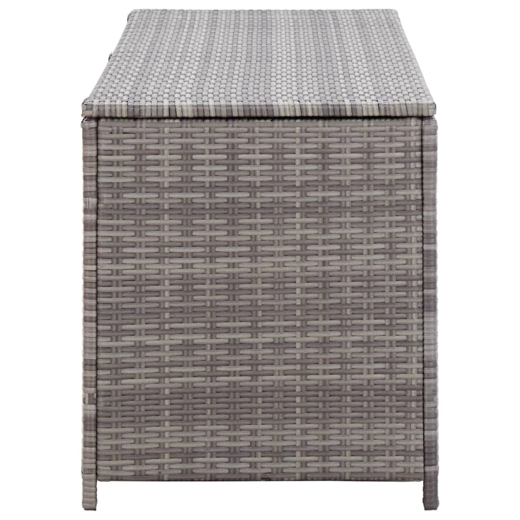 Contenitore/box da giardino 120 x 50 x 60 cm resina intrecciata grigia 02_0013080