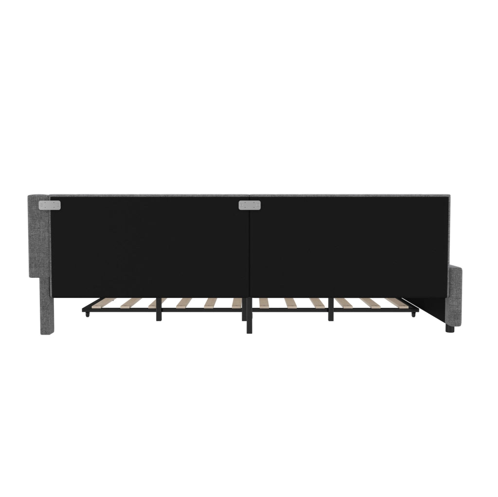 Letto estraibile 140x200 cm con LED, USB-C e vani portaoggetti