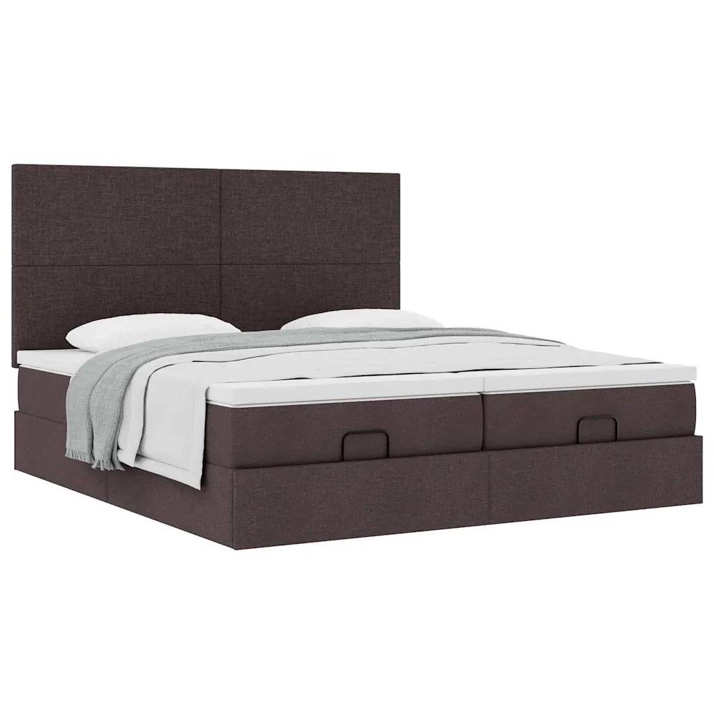 Struttura Letto Pouf con Materassi 200x200 cm in Tessuto 3313681