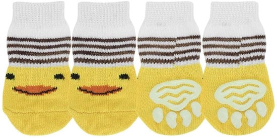 Calze antiscivolo per cani - Protezione dalla cacca - Set da 4 pezzi - Taglia M - Zoccoli in gel di silicone - Tessuto a fiamma calda in poliestere - Abbigliamento per animali