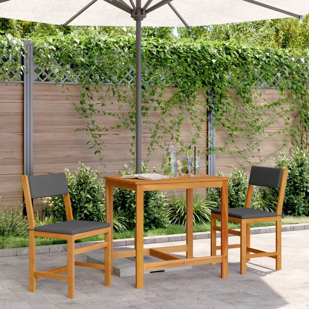 Set da Balcone 3pz | Set Salotto da Giardino con Cuscini in Legno Massello di Acacia