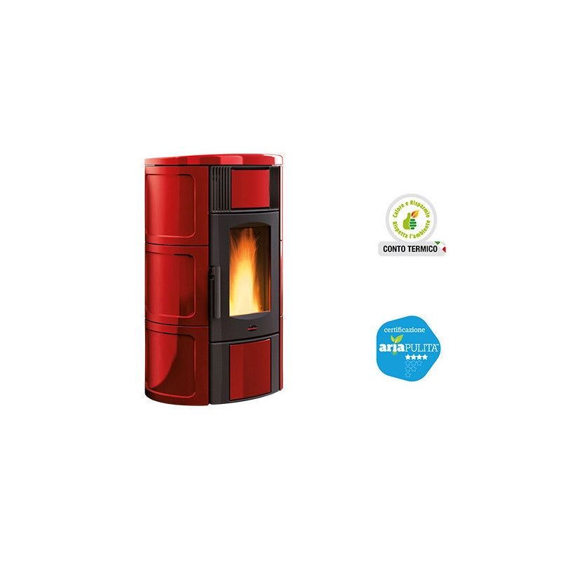 Termostufa a pellet Iside Idro 2.0 Bordeaux – 19 kW – La Nordica – Riscaldamento per ambienti fino a 545 m³