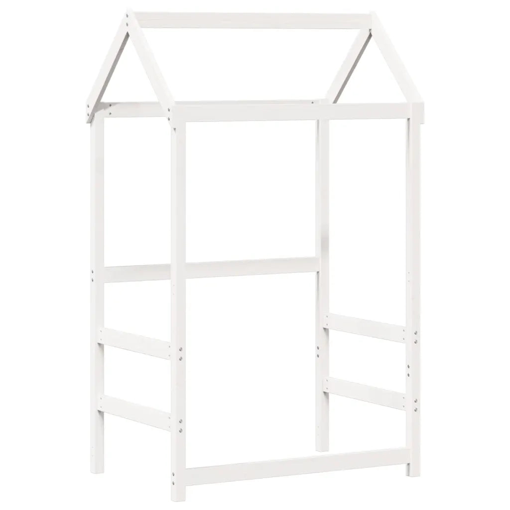Letto singolo | Letto per adulti | Set Dormeuse e Panca con Tetto Bianco 80x200cm Massello Pino