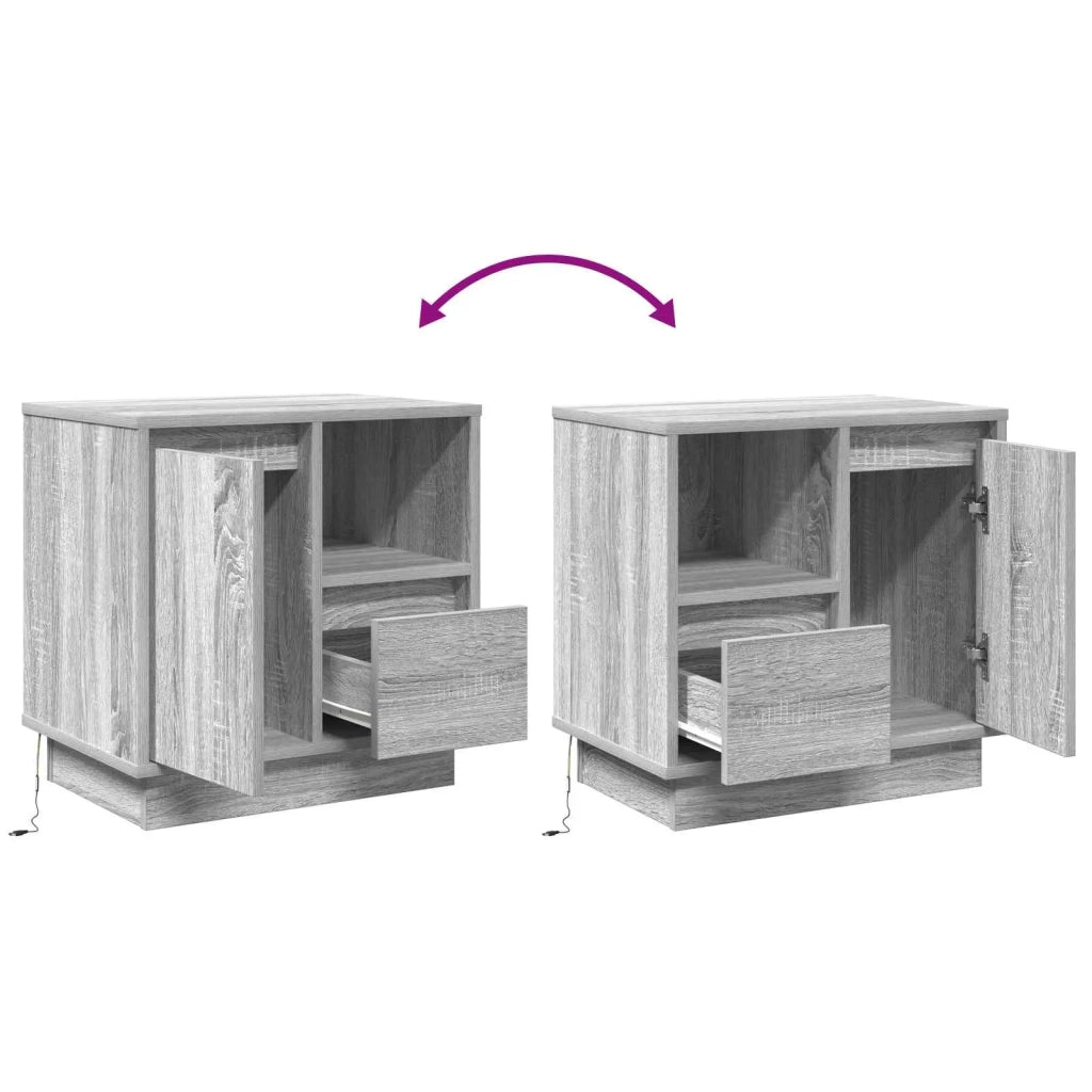 Armadio da Notte Grigio 50 x 34,5 x 50 cm. Legno multistrato 869588