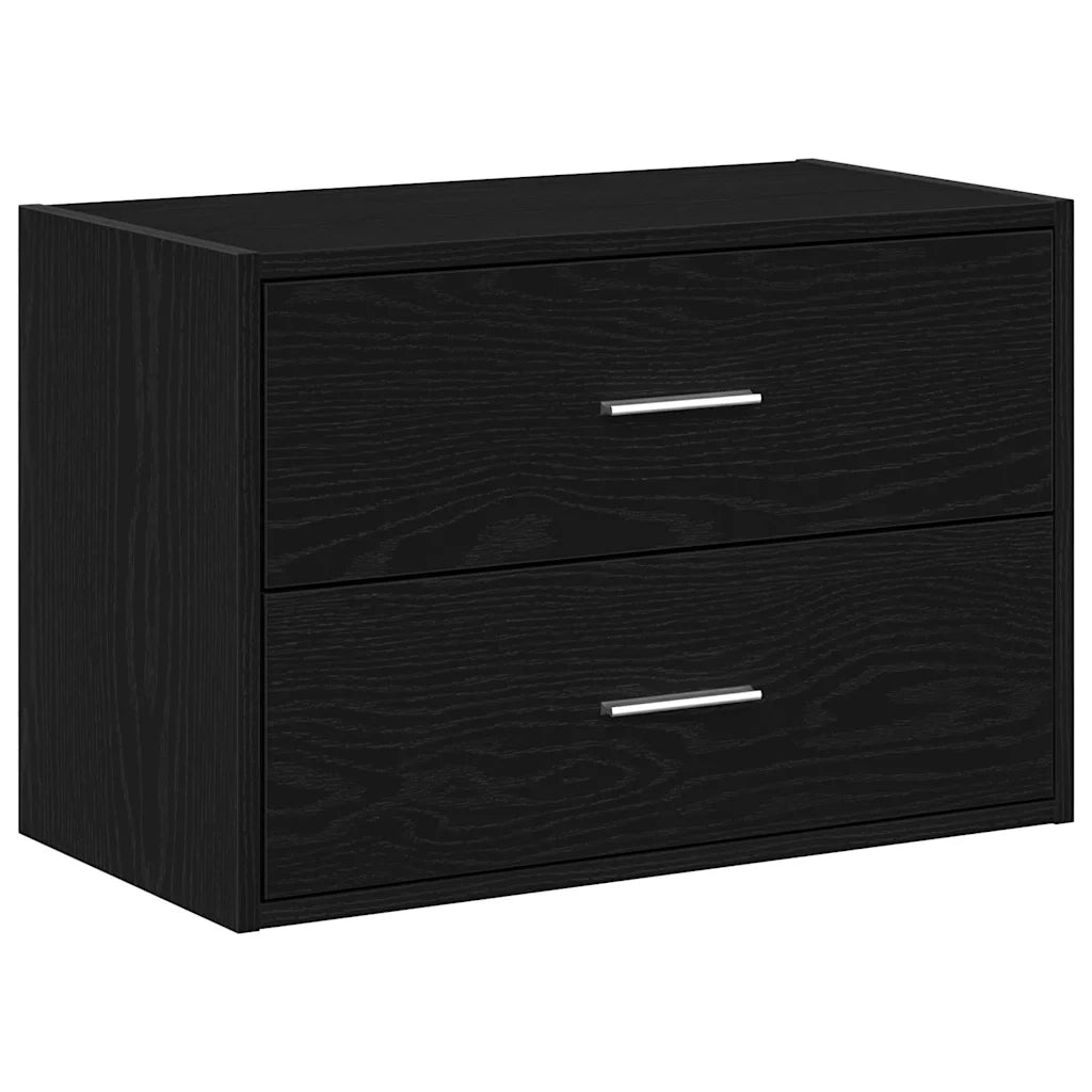 Armadio con 2 Cassetti Rovere Nero 60x31x40 cm in Truciolato
