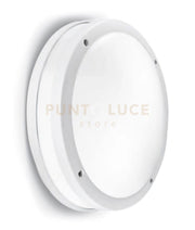 GES293- PLAFONIERA PER ESTERNI 2 LUCI ATTACCO E27 IN ALLUMINIO IP54 D.28CM BIANCO