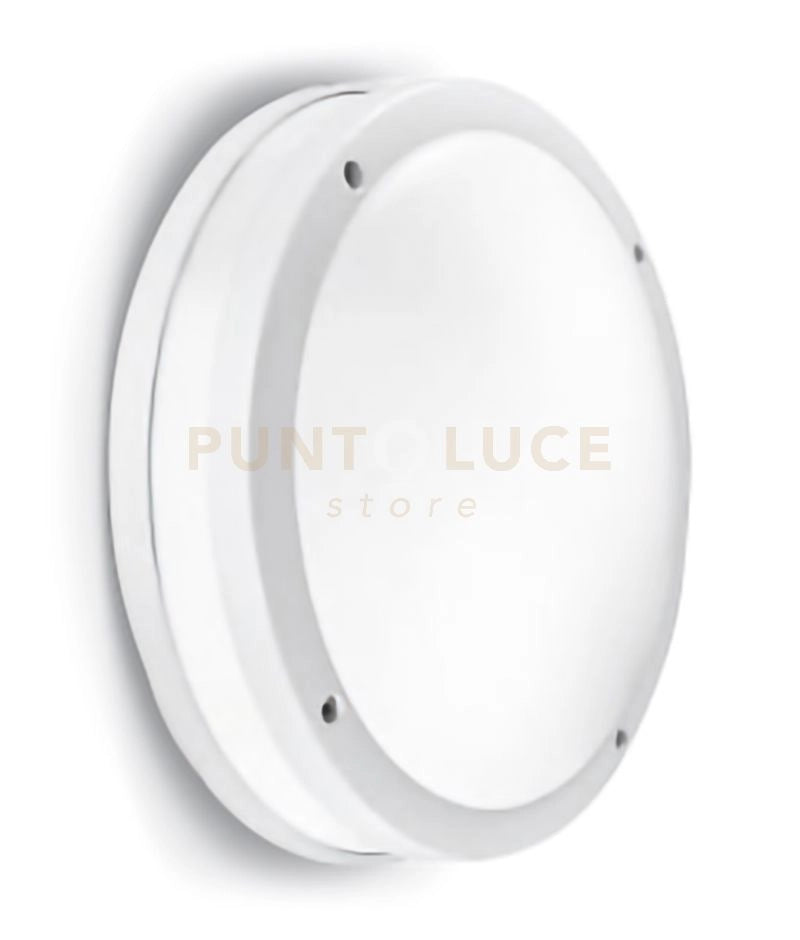 GES293- PLAFONIERA PER ESTERNI 2 LUCI ATTACCO E27 IN ALLUMINIO IP54 D.28CM BIANCO