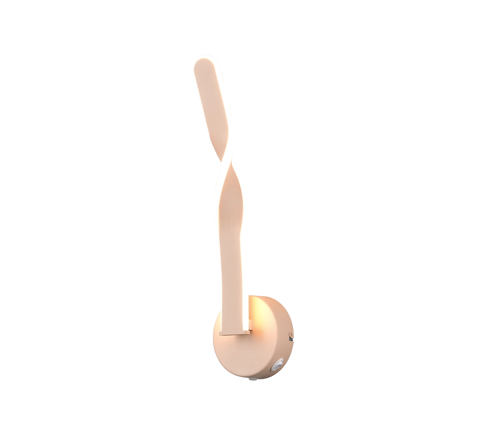 Applique LED, metallo, sabbia, H 46 cm, Ginko