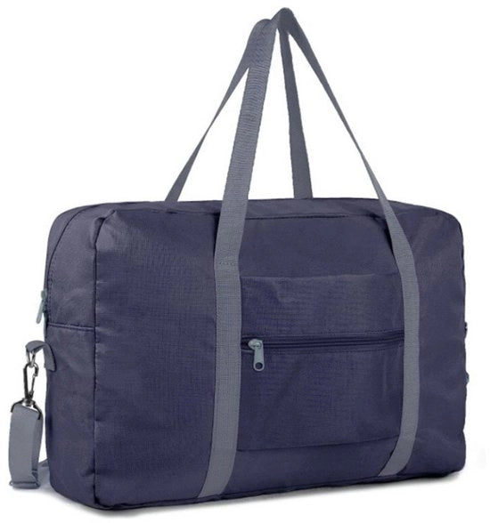 Borsa da viaggio portatile per uomini e donne, grande capacità, nylon, coloro marino con cinghia per spalla