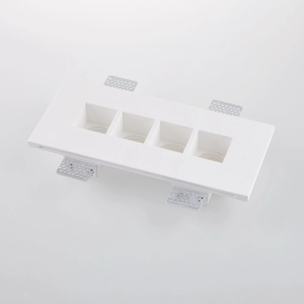 INCASSO HIVE BIANCO 4 LUCI ATTACCO GU10 MINI 27X12X4,5CM IN GESSO VERNICIABILE