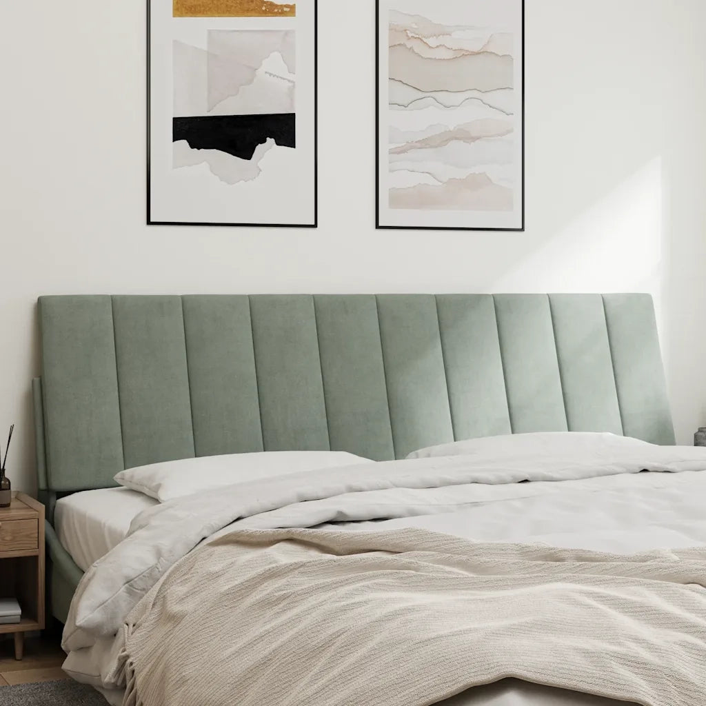 Cuscino Testiera Hanko Grigio Chiaro 180 cm in Velluto CFW7511096