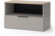 Credenza Wido, Grigio, 80 x 50 cm con 1 scomparto chiuso, adatto per la conservazione di oggetti domestici