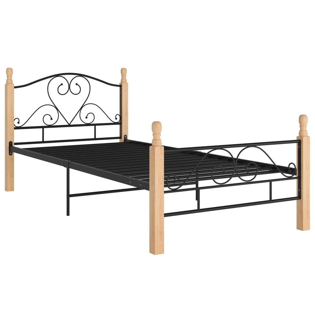 Giroletto-Struttura Letto Nero in Metallo 90x200 cm 105135