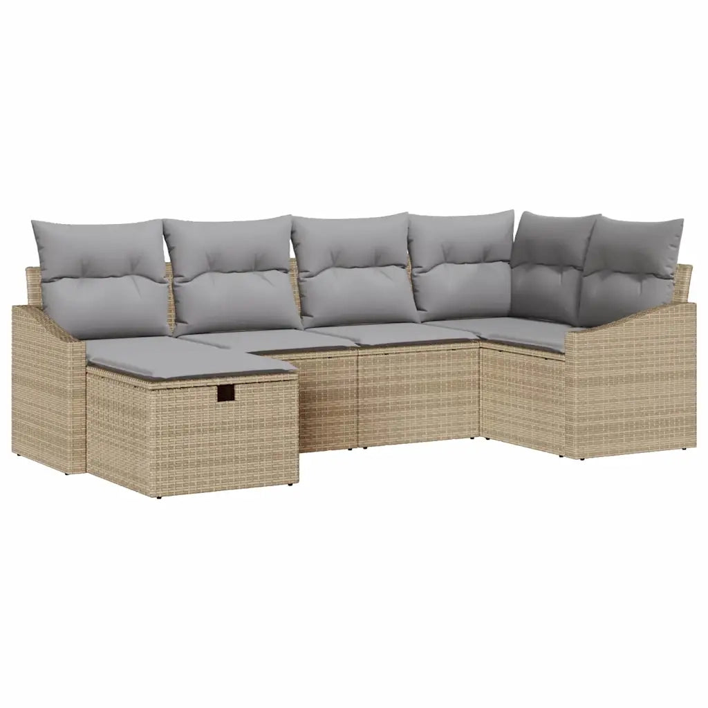 Set di divani 6 pcs Beige e Grigio Chiaro polyrattan 3359279