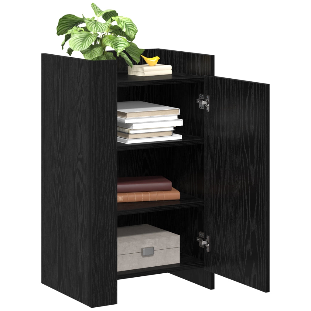 Credenza Rovere Nero 45x35x75 cm Legno ingegnerizzato