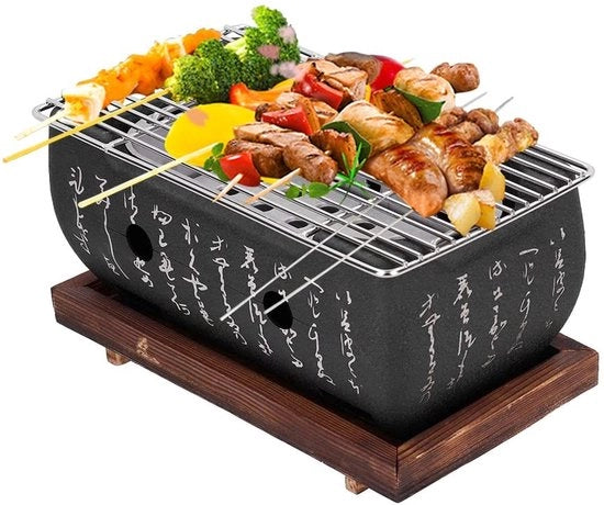 Griglia BBQ Giapponese Stile - Mini BBQ - Cottura a Legna - Fornace in Ceramica - Materiale Duraturo - Ideale per il Campeggio