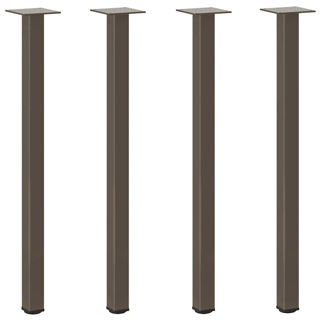 Gambe per tavolo consolle 4 pz in acciaio naturale 72-74 cm