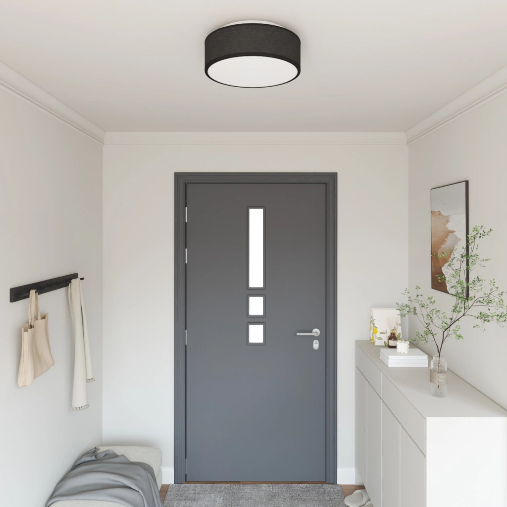 Lampade a Soffitto a Incasso Nere Ã˜ 38 cm Tessuto E27