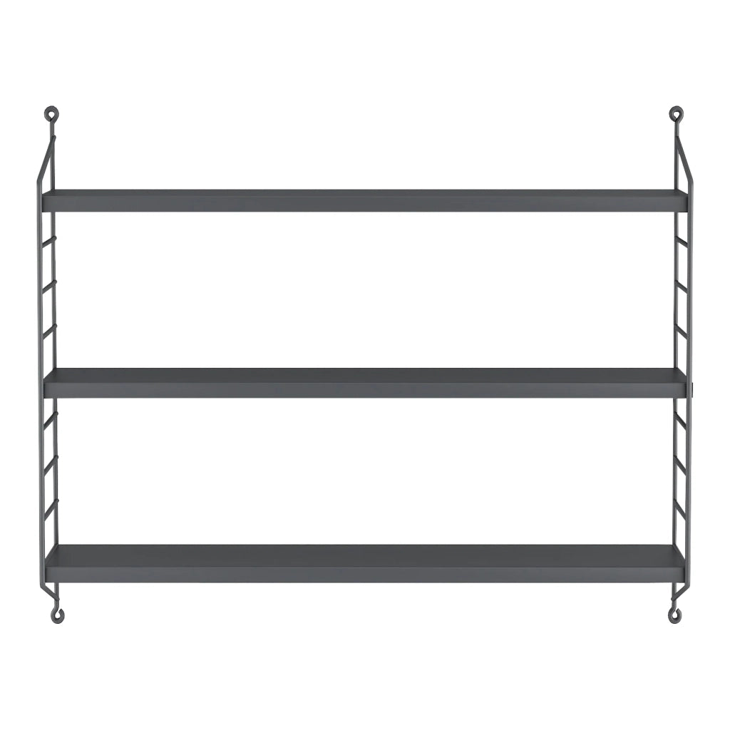 Set di 4 mensole da parete in acciaio 50 x 60 x 15 cm grigio scuro 03_0009876