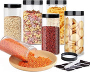 Set di 6 Scatole di Magazzinaggio per Cucina con Coperchio per la Conservazione di Cereali e Farina