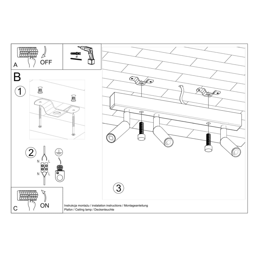 Lampada da soffitto EYETECH 3 bianco