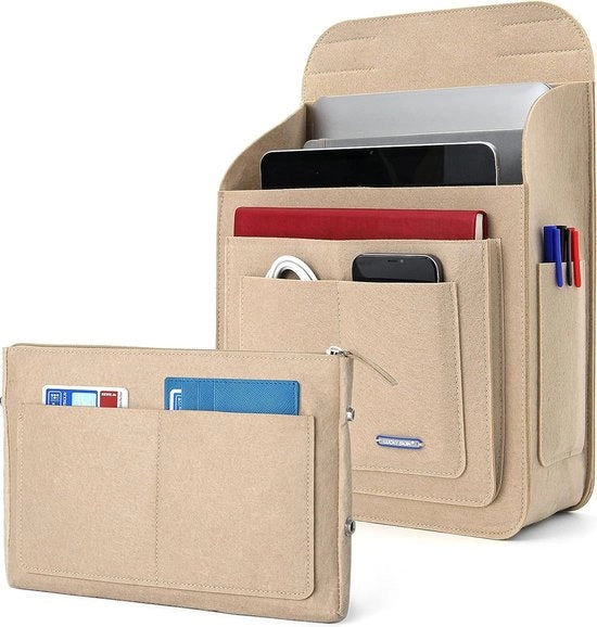 Segnalibro - Tasorganizer borsa multifunzionale realizzata in velluto per borsa 16L, 26x10x35cm - beige