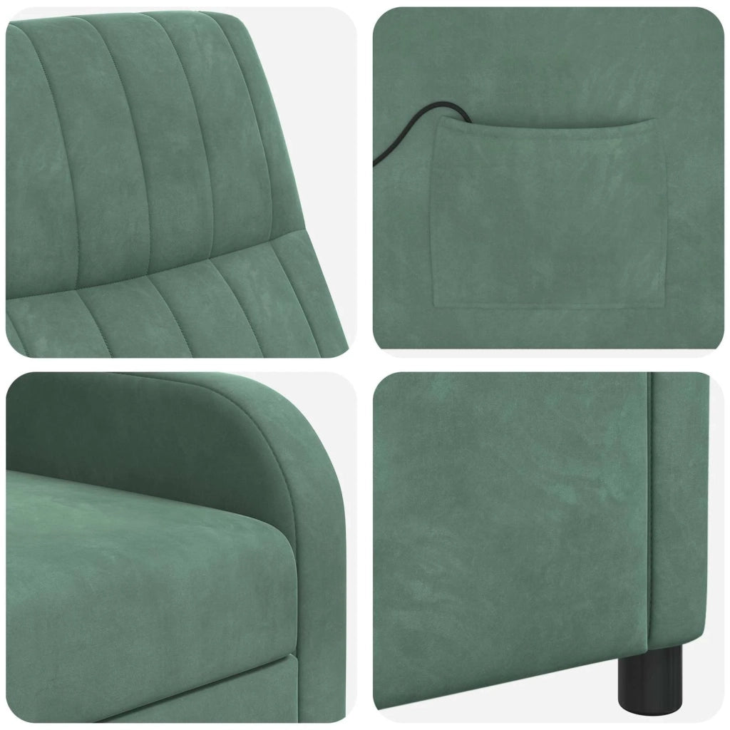 Divano Sedia-Poltrona Massaggiante Verde Mare Velluto (V)