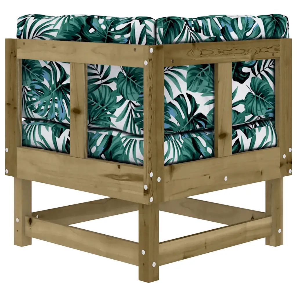 Divani Angolari con Cuscini 2 pz in Legno Impregnato di Pino 825456