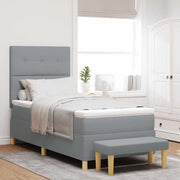 Letto a molle con materasso Grigio chiaro 80 x 200 cm Tessuto