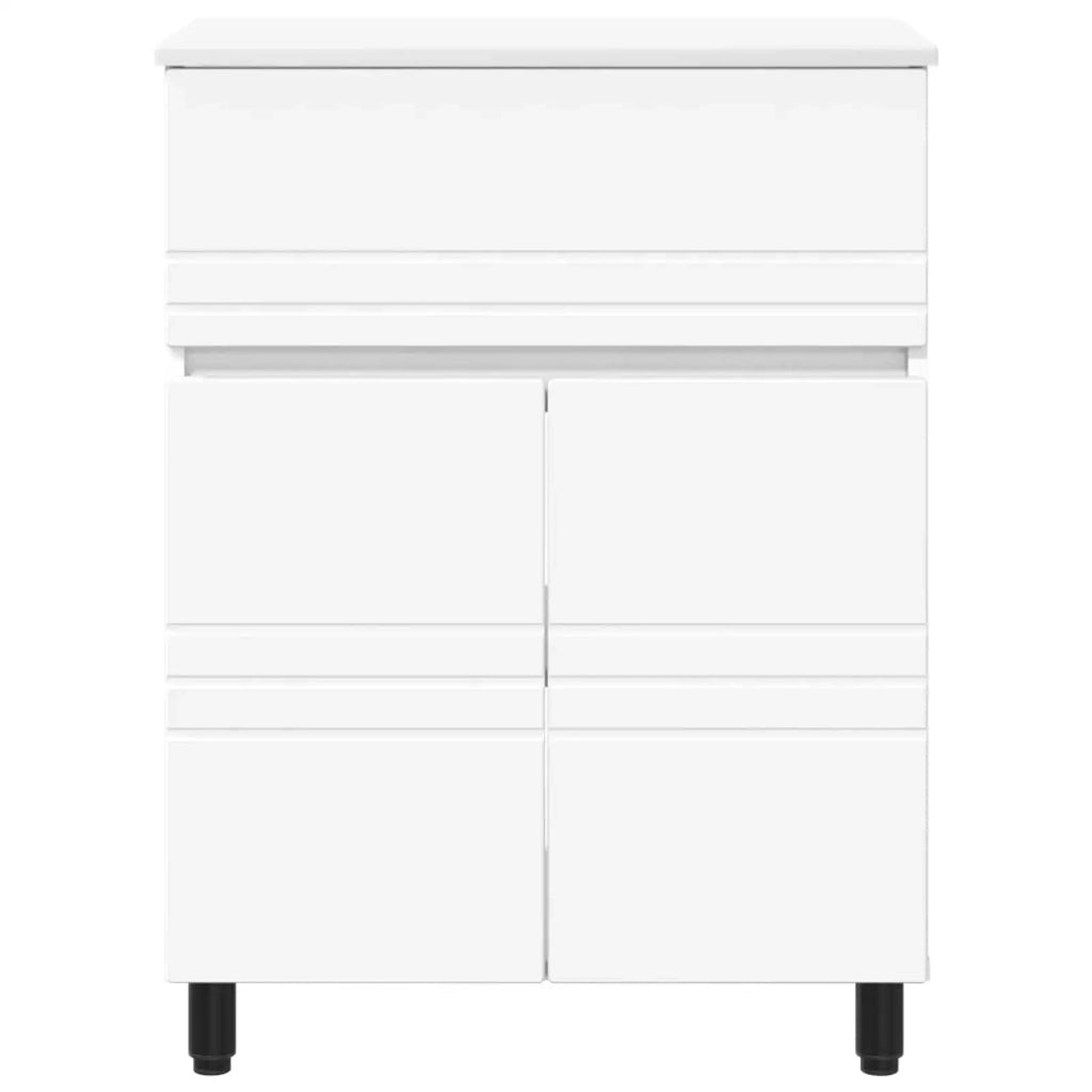 Mobiletto da bagno Bianco 60 x 35 x 80 cm Legno ingegnerizzato