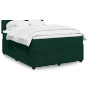 Giroletto a Molle con Materasso Verde Scuro 140x200 cm Velluto