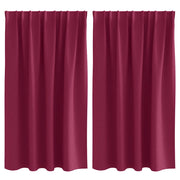 Tende Oscuranti | Tende Blackout con Anelli 2 pz Rosso Vino 140 x 140 cm