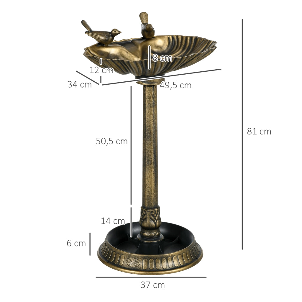 Vasca per uccelli con statue ¨C zephmum ¨C bronzo plastica 49.5x38x81 cm