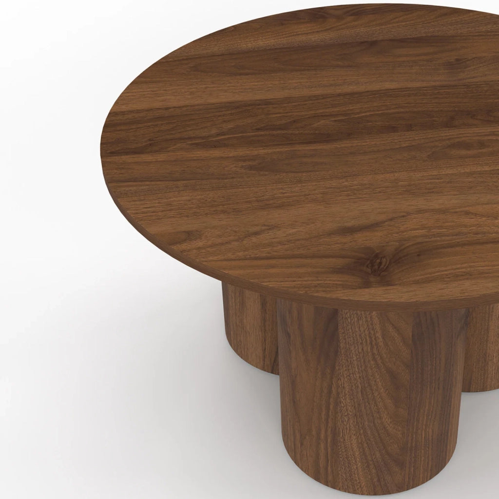 IDMarket - ELOISE Tavolino rotondo da 70 cm in legno effetto noce